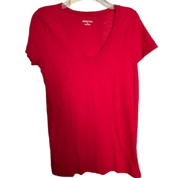 Lot Of 2 MERONA Woman's Size M Red & Blue V Neck Short Sleeve T-Shirts #B - Picture 2 of 7